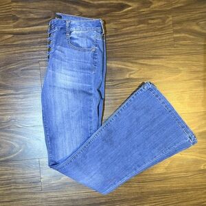 Women’s Celebrity Pink Flare Jeans Button Fly High- Waist size 10/12